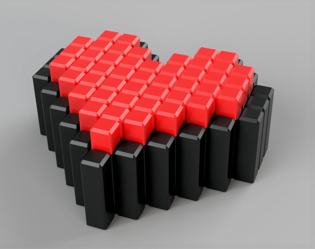 Pixel heart box