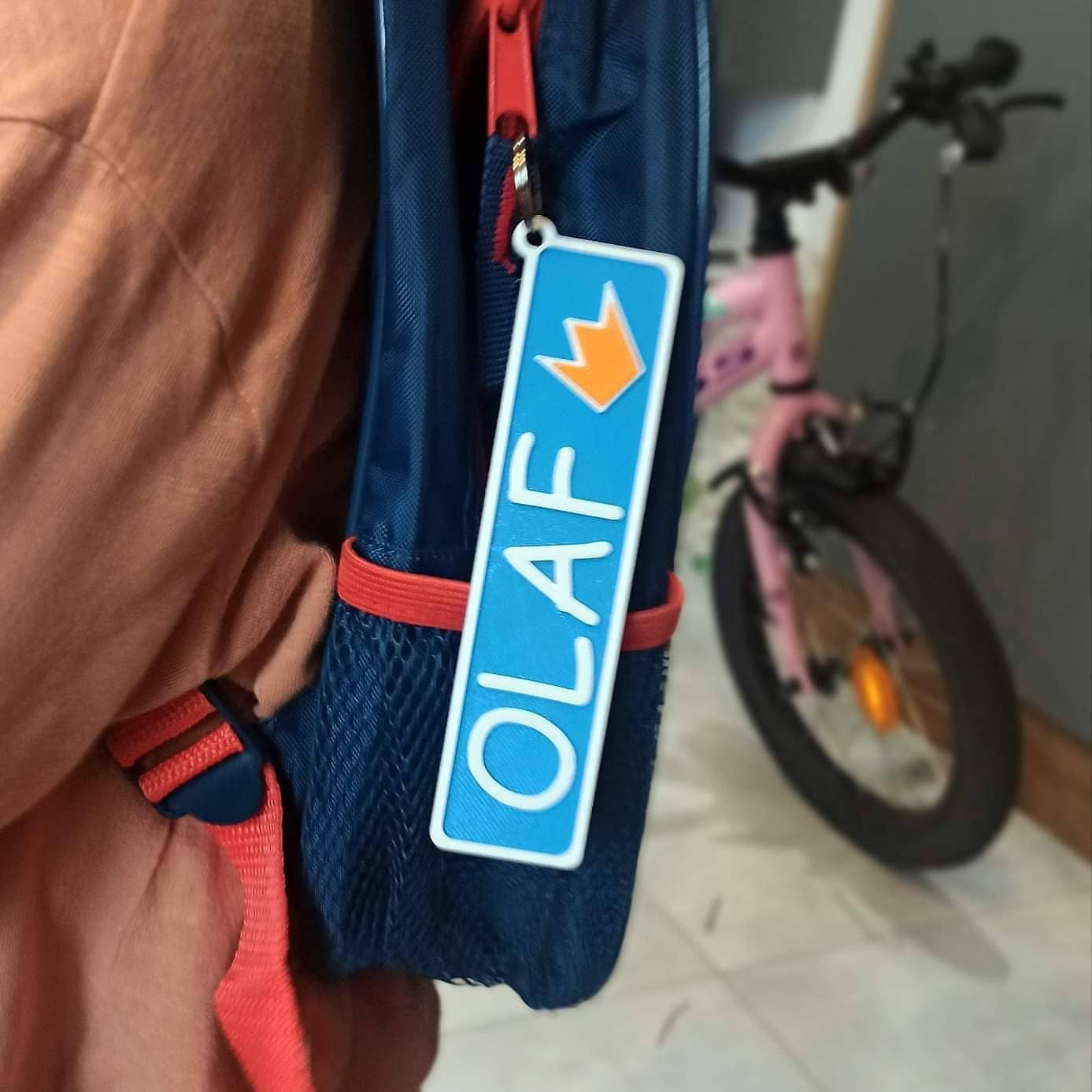 Two sided Keychain with Name (Nick) + Phone Number (or any text) by