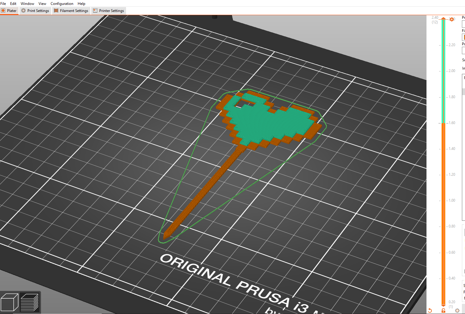 Miniatura 2 do modelo 3D Pixel Heart simple Topper