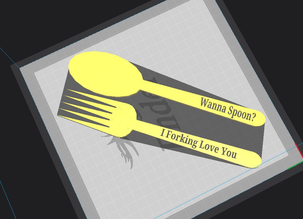 Lover's Cutlery "I Forking Love You" "Wanna Spoon"