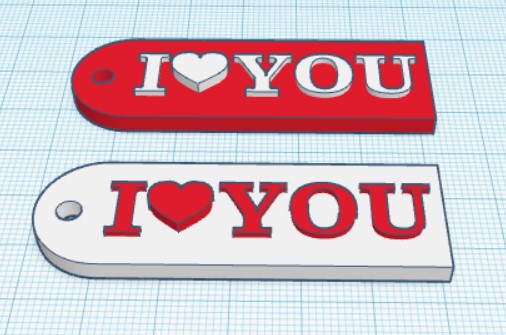 I Love You KeyChain by B o |3 |3 0 | Download free STL model ...