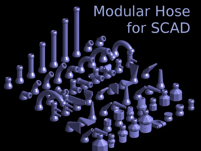 1/4" Modular Hose Library for SCAD (Loc-Line, Snap-Loc, etc)
