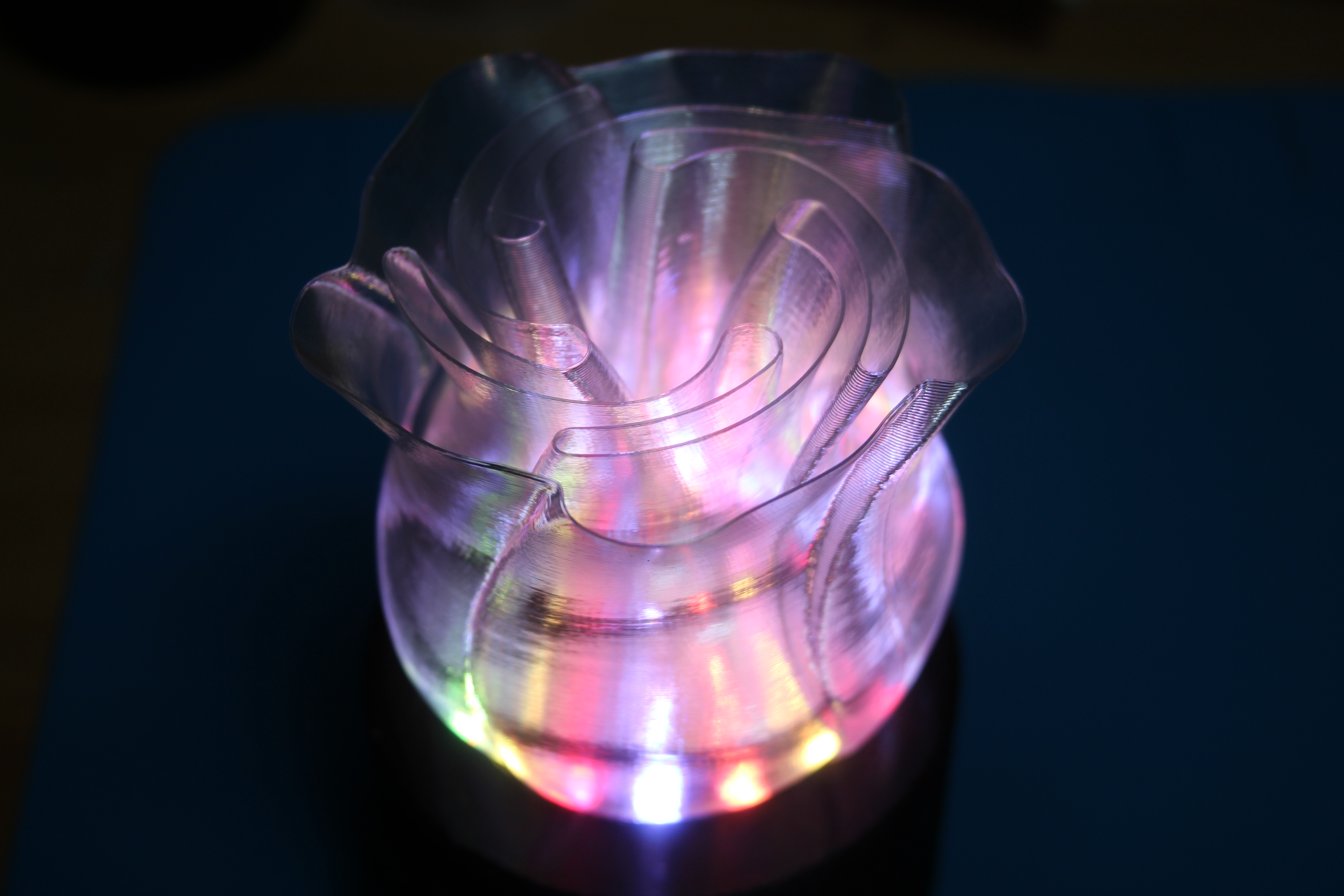Illuminated Base for Spiral Vase Rose
