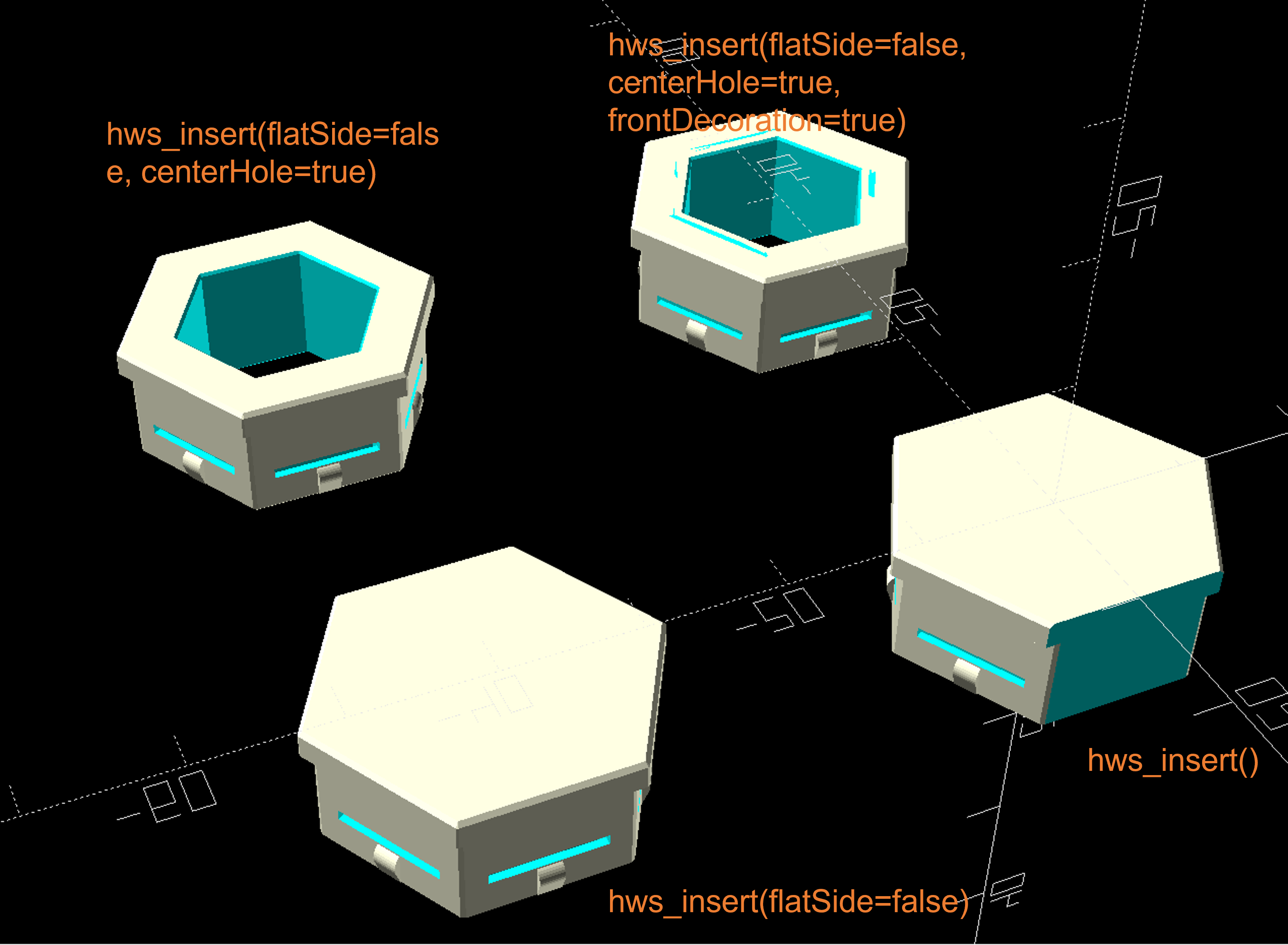 OpenSCAD Honeycomb storage wall insert module