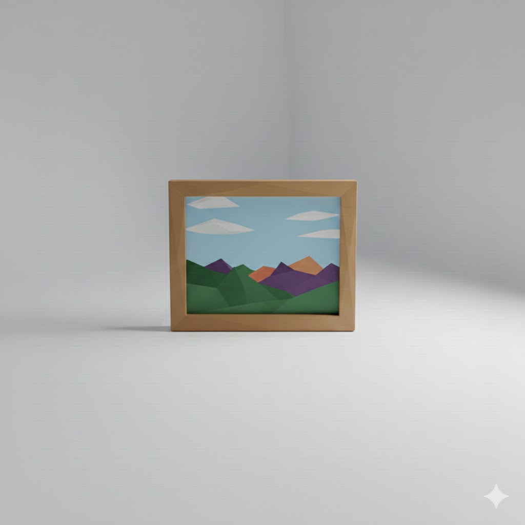 Low Poly Picture Frame 3D Model