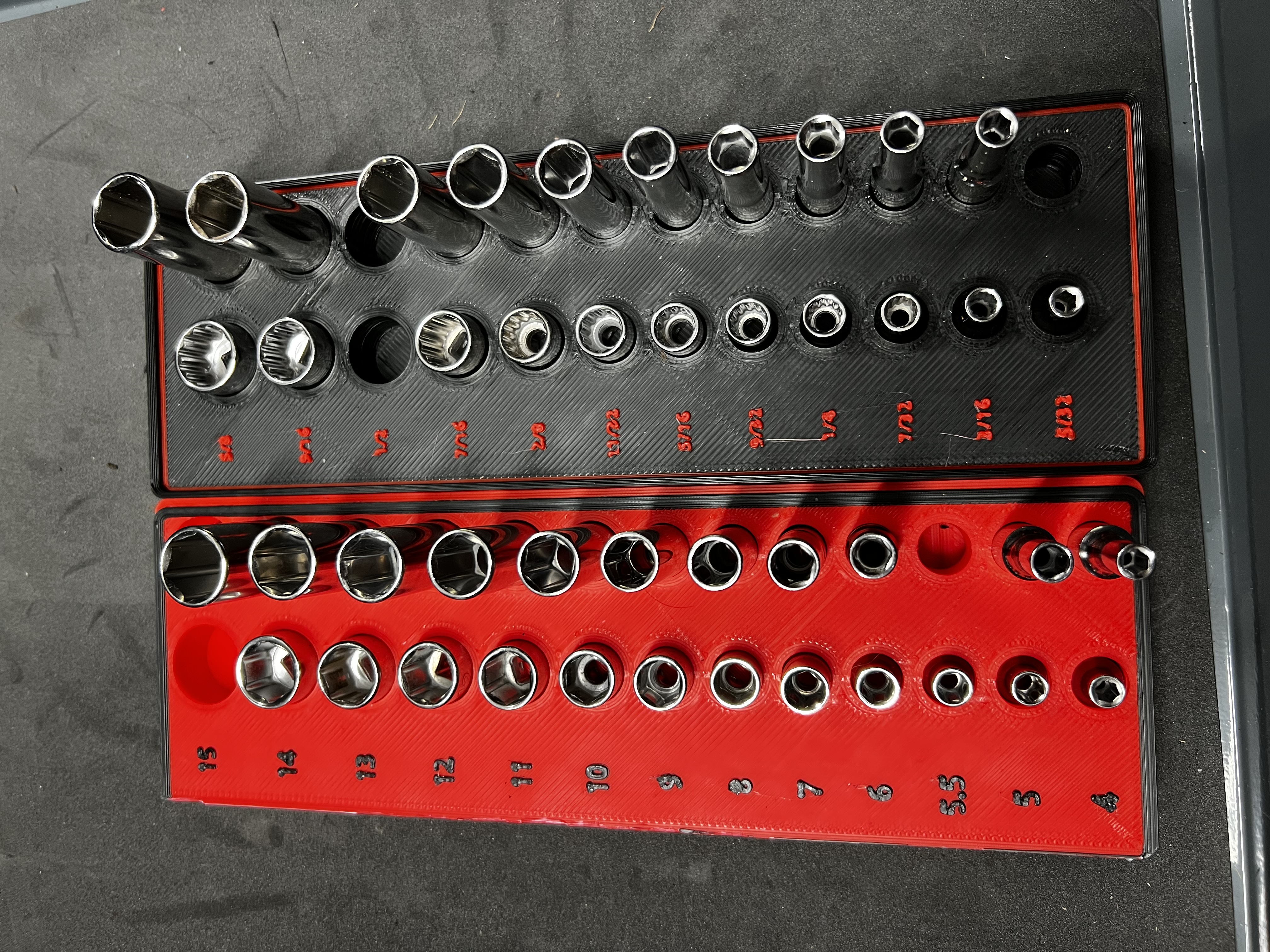 Gridfinity 1/4 Drive Socket Holder