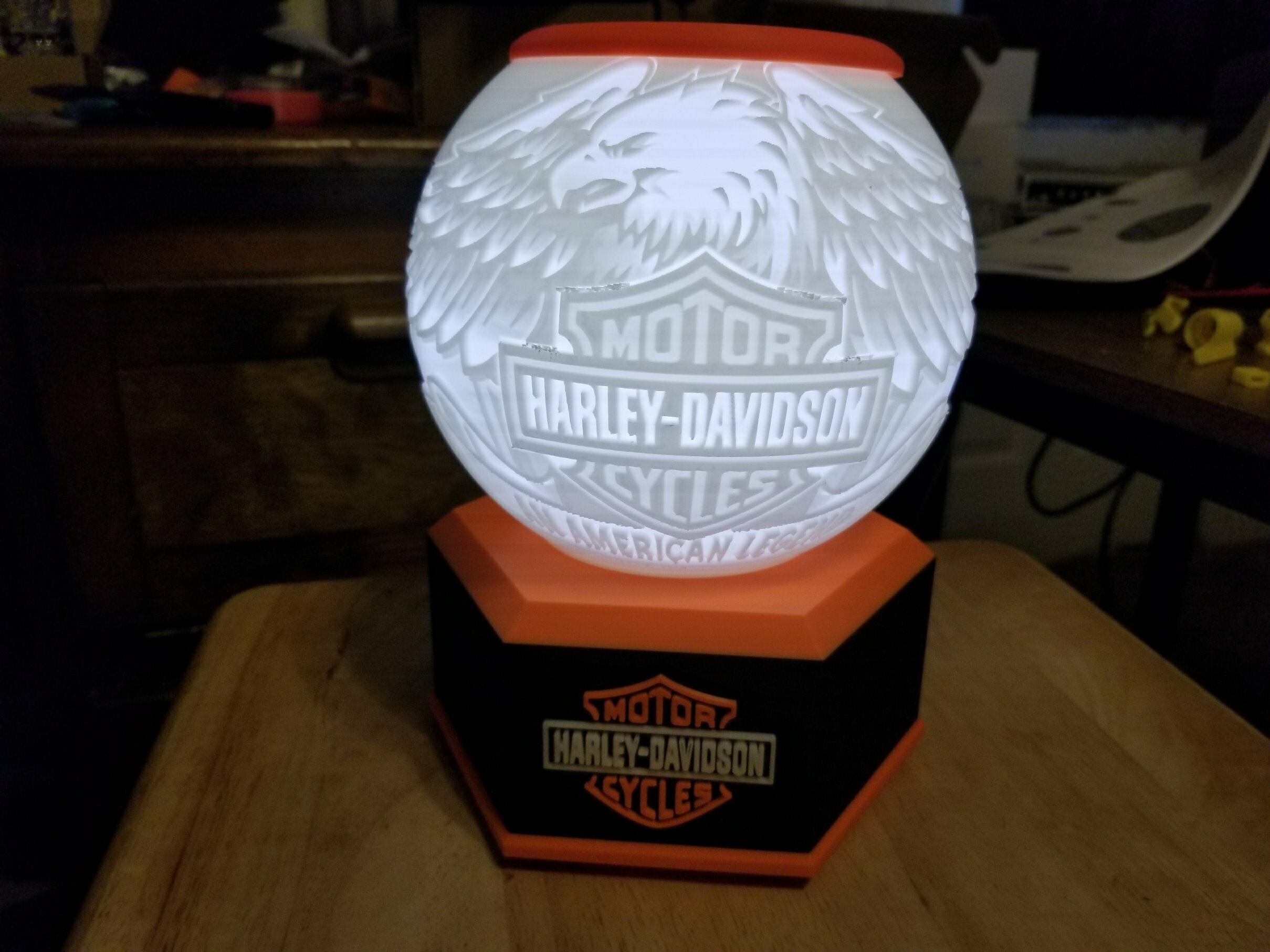 Harley Davidson Themed Lithophane Night Light / Lamp