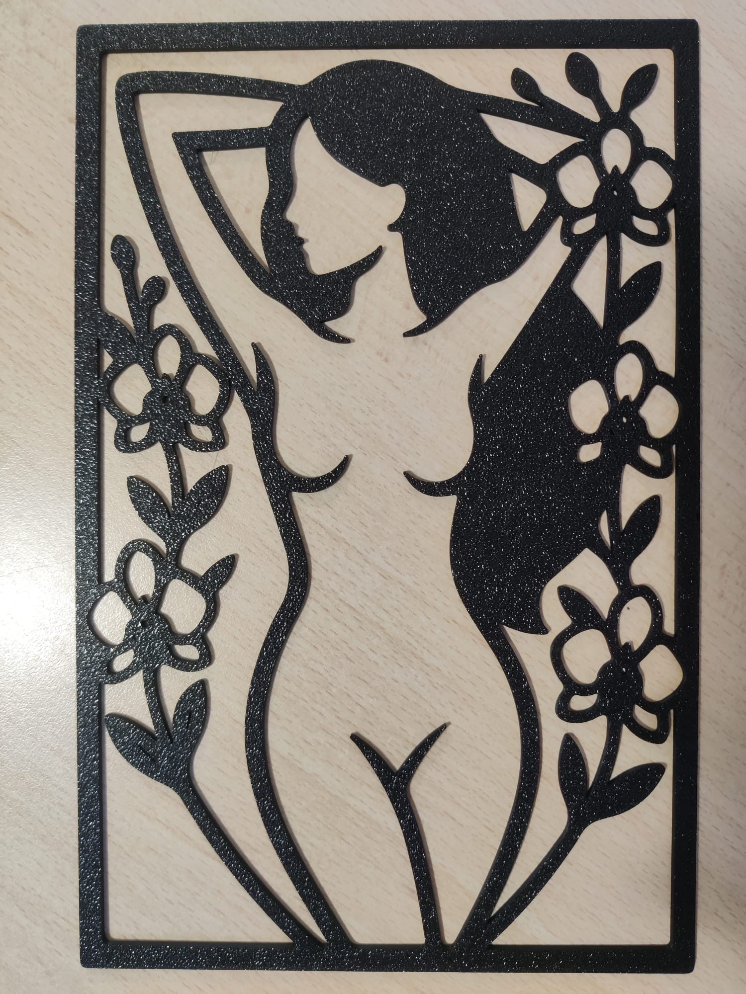 Girl silhouette with orchid flowers