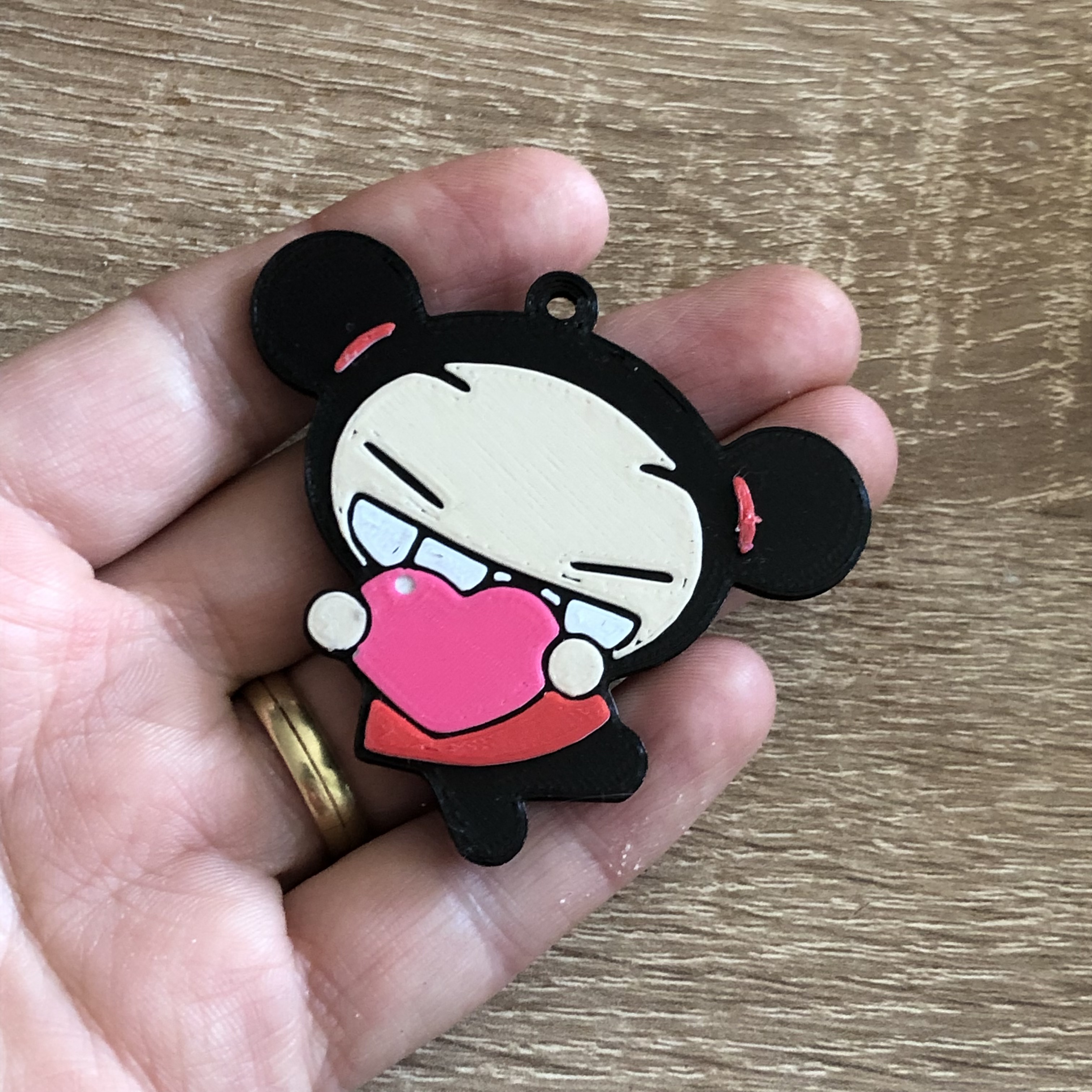 Pucca with heart keychain