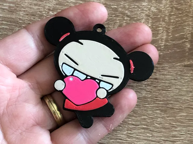 Pucca with heart keychain