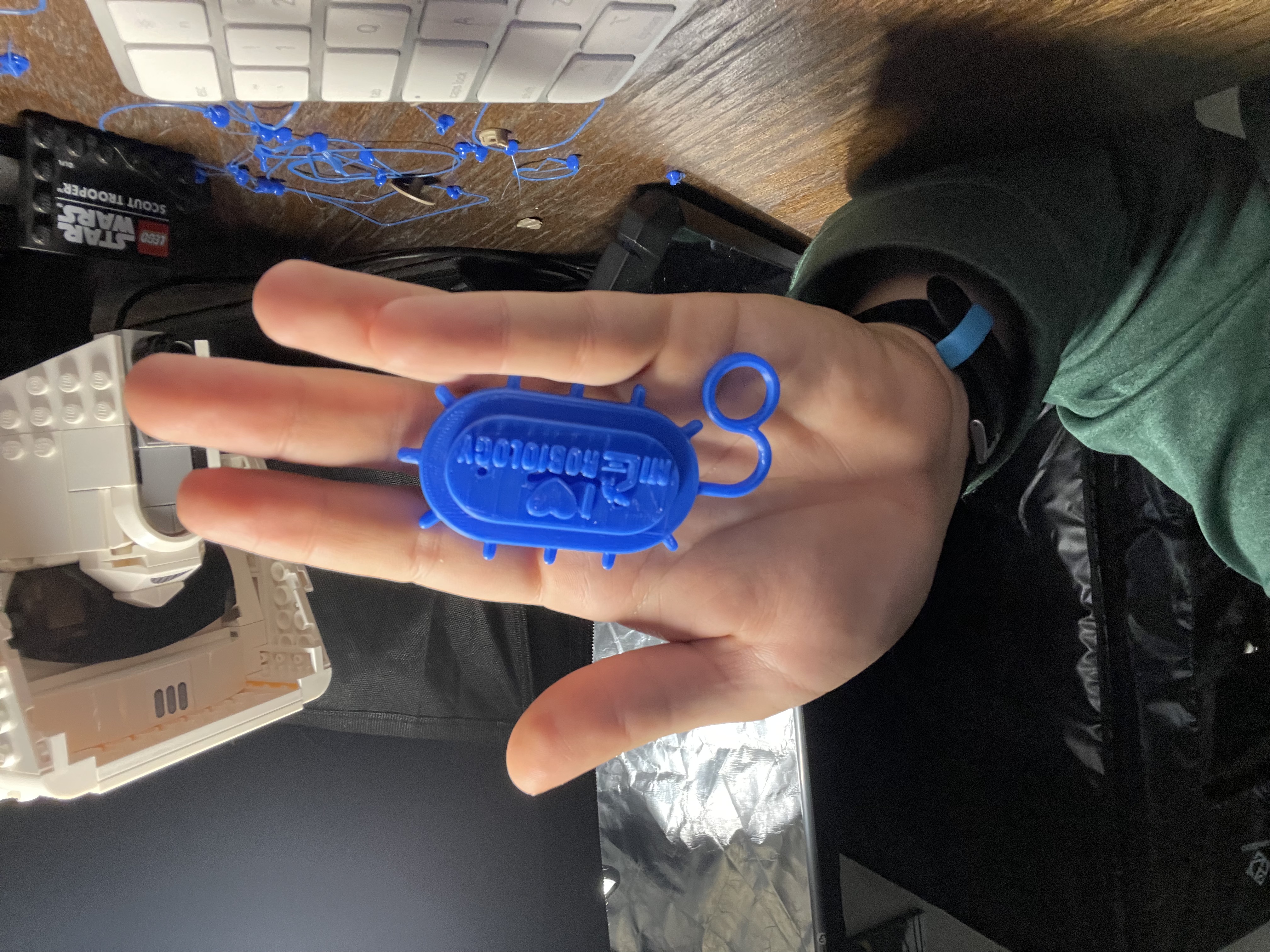 I Love Microbiology Keychain