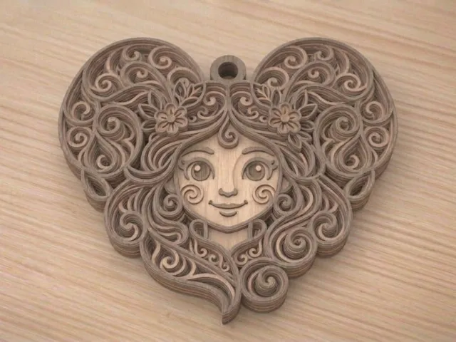 girl's face keychain