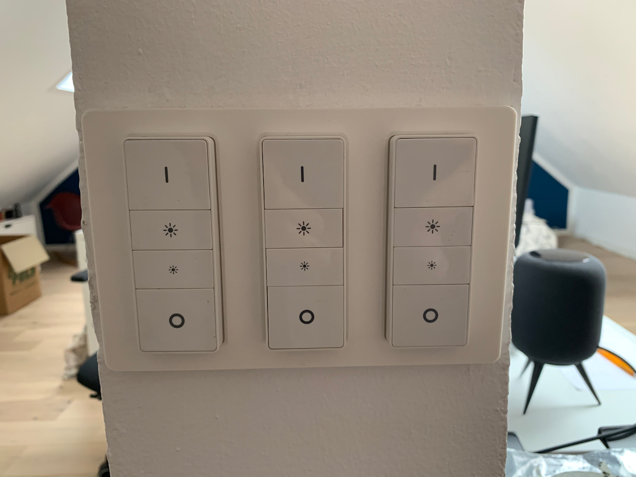 Philips Hue Dimmer Switch Mounting Plate for 3 Switches by Joshua