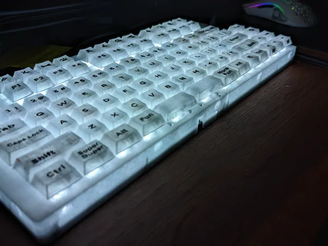 Complete Cherry MX stem keycap set optimized for 3D printing (riskeycap profile, multi-material)