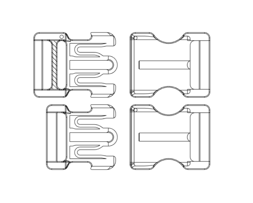 Miniatura 2 do modelo 3D Quick Side-Release Strap Buckle