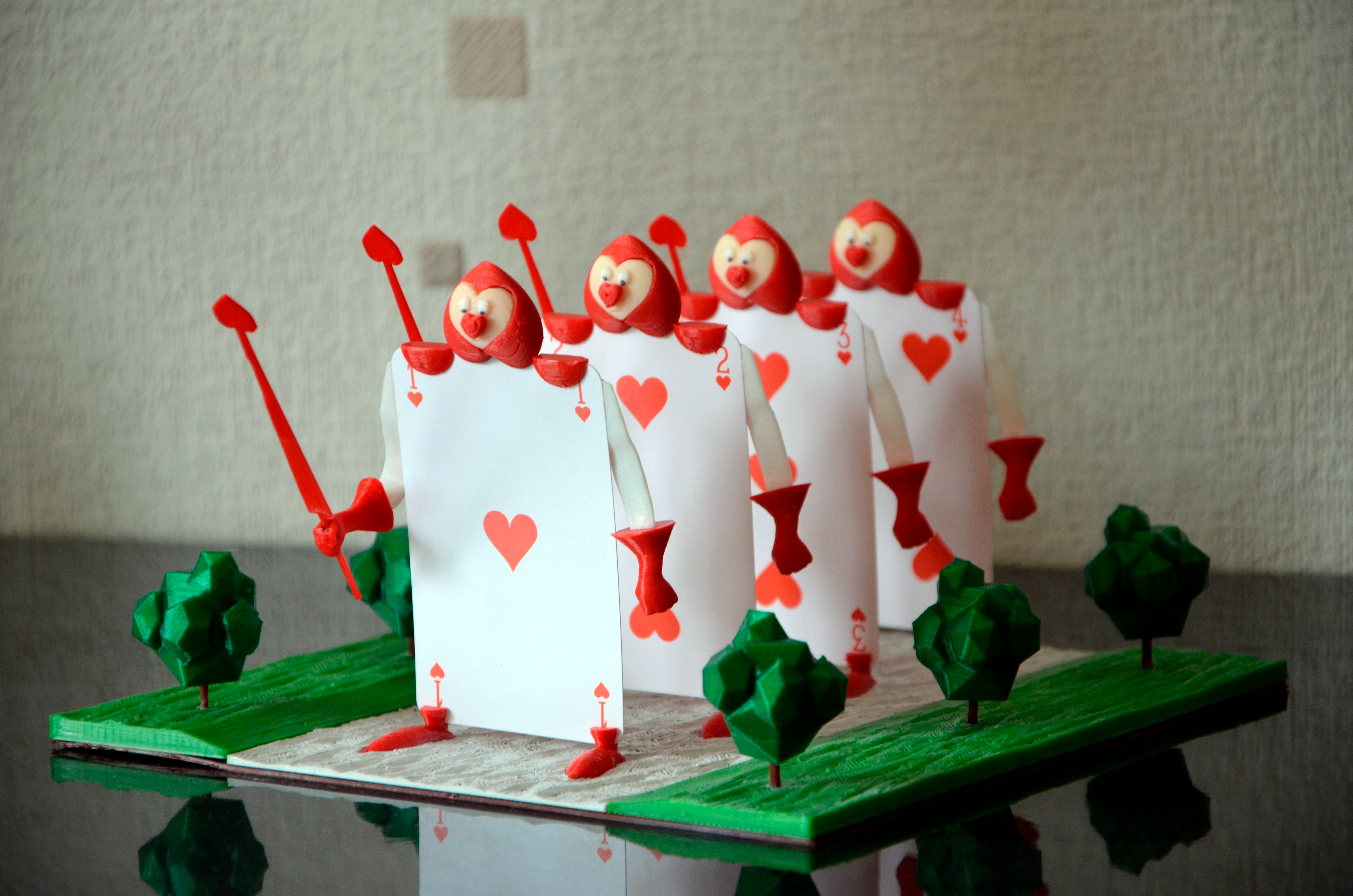 Little scene with soldiers of Alice in Wonderland