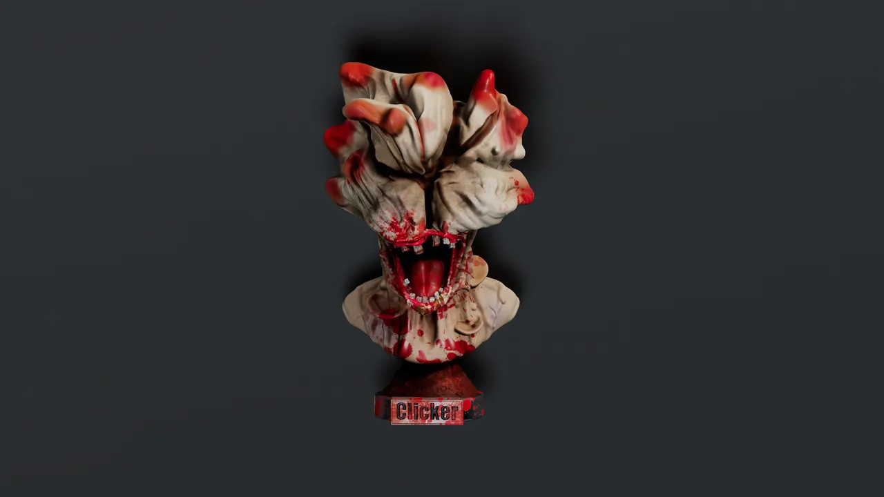 The Last of Us - Mini Clicker Bust Mounted on Plaque — Modulus Props