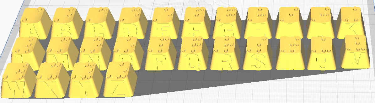 Keyboard caps - Braille Alphabet A-Z