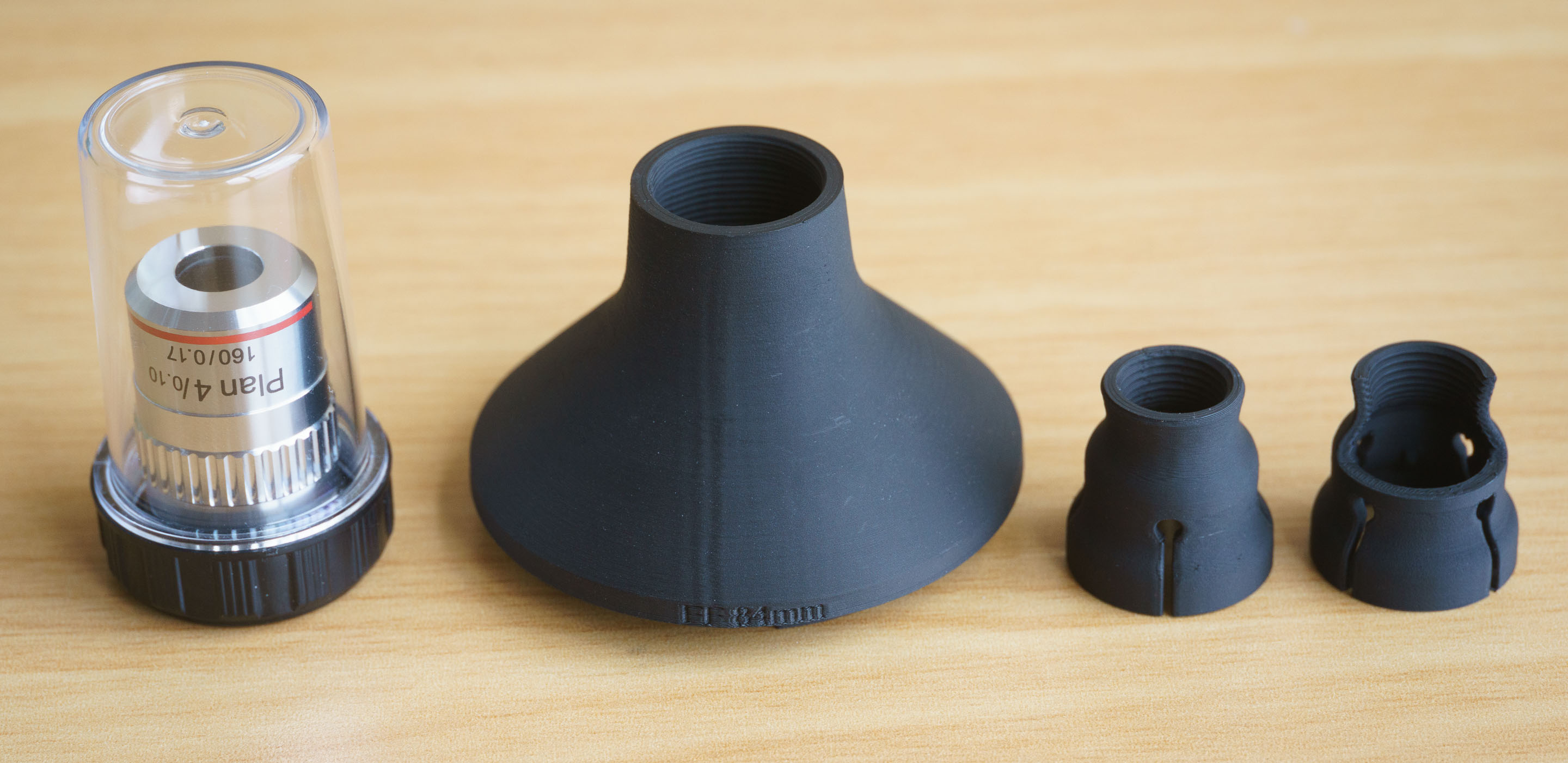 Microscope adapter for 2x macro photography with Sony A, E/FE, Canon EF