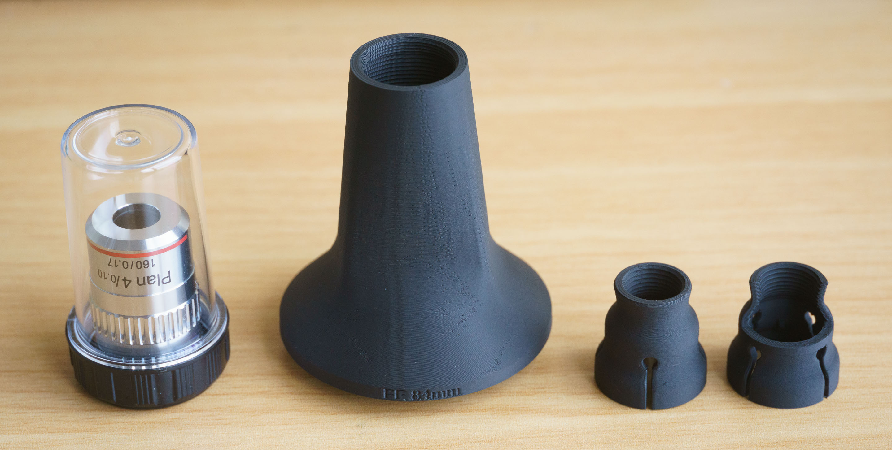 Microscope adapter for 2x macro photography with Sony A, E/FE, Canon EF