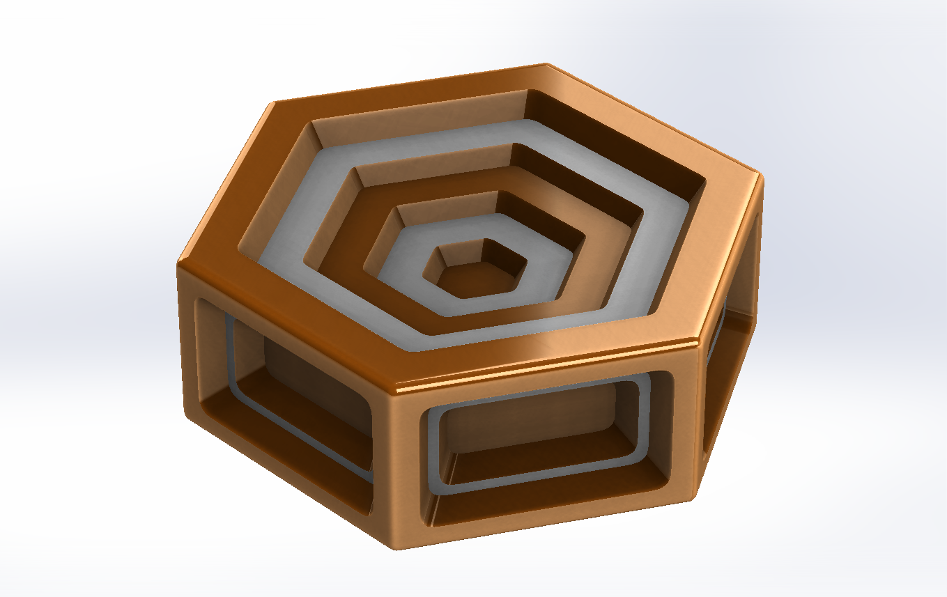 Honeycomb Step Block, Desktop and table decoration (No Support required)