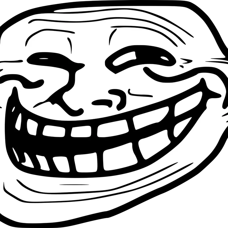 Filled Troll Face PNG