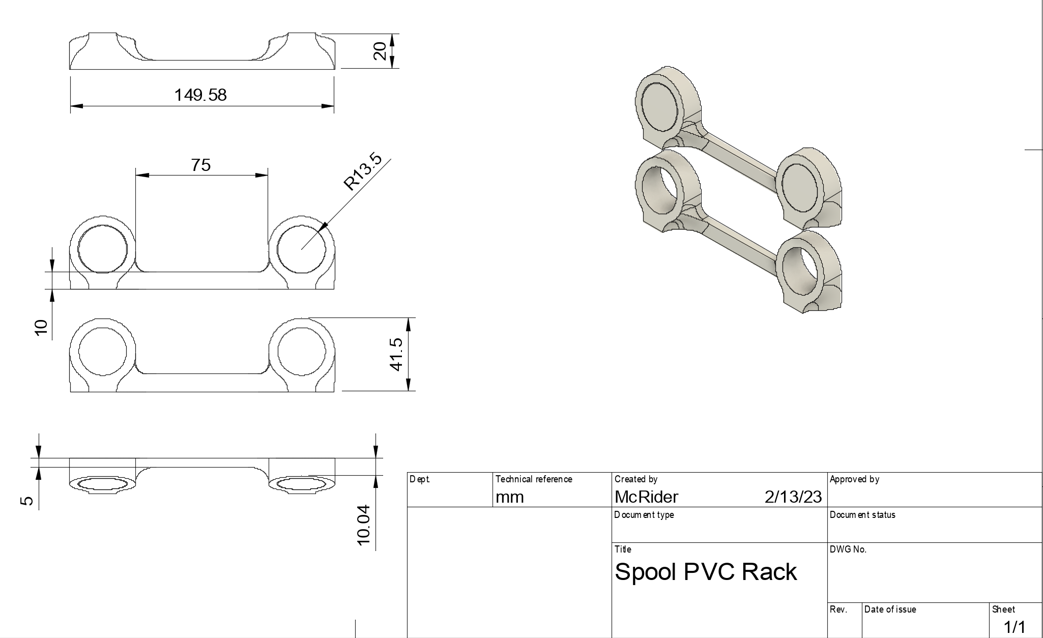 Miniatura 4 do modelo 3D Filament Spool Rack