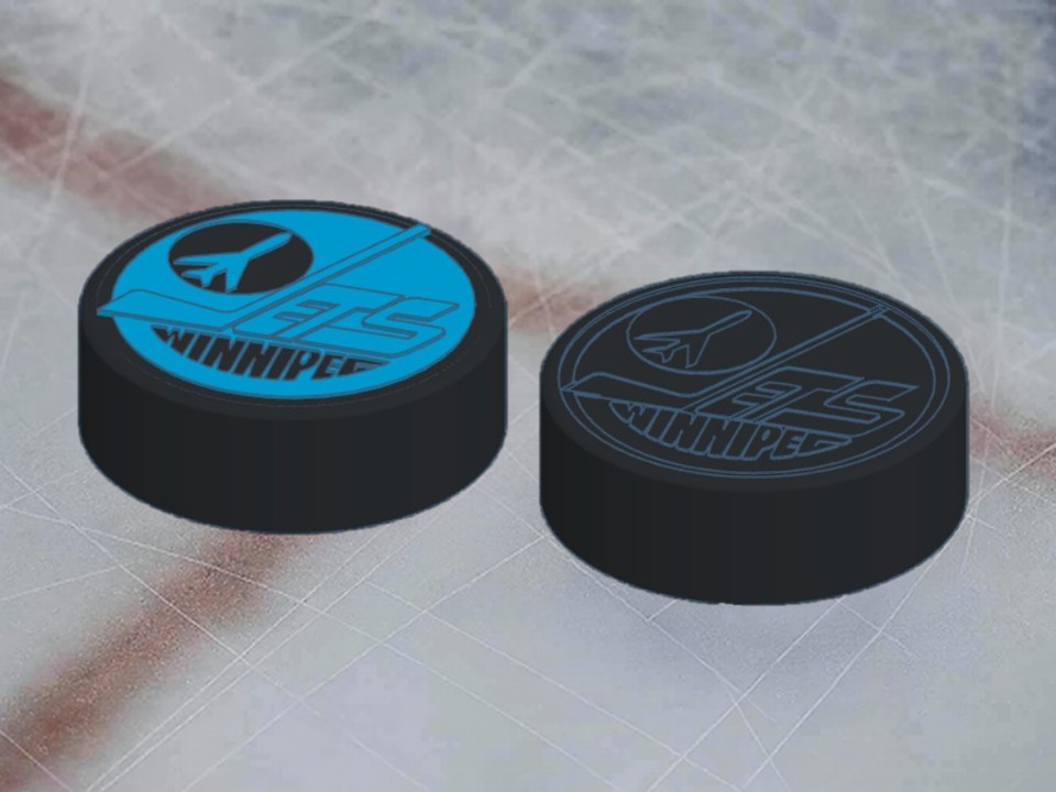 Winnipeg Jets Retro NHL Hockey Puck Logo