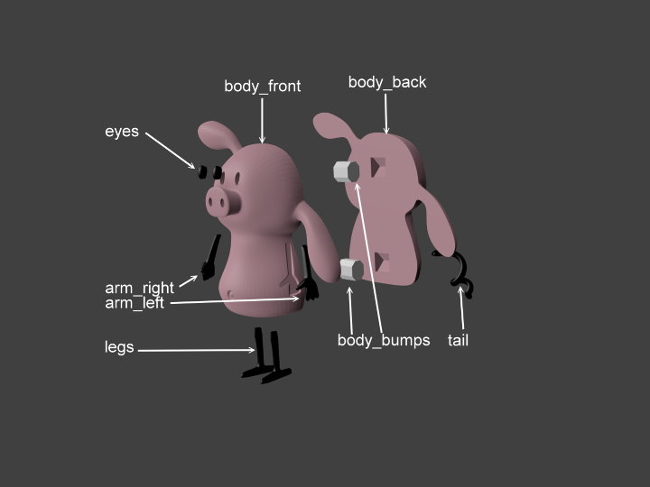 Miniatura 5 do modelo 3D Pig