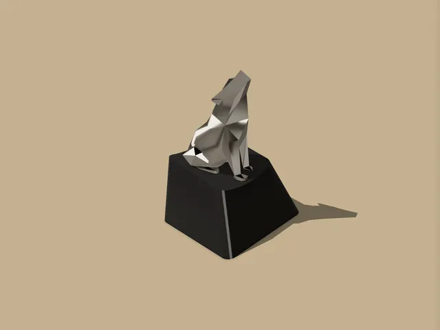 Lowpoly wolf Keycap