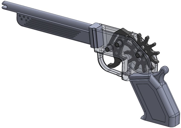 SemiAuto Rubber Band Gun Fully Printed by Sanford Prime Download free STL model