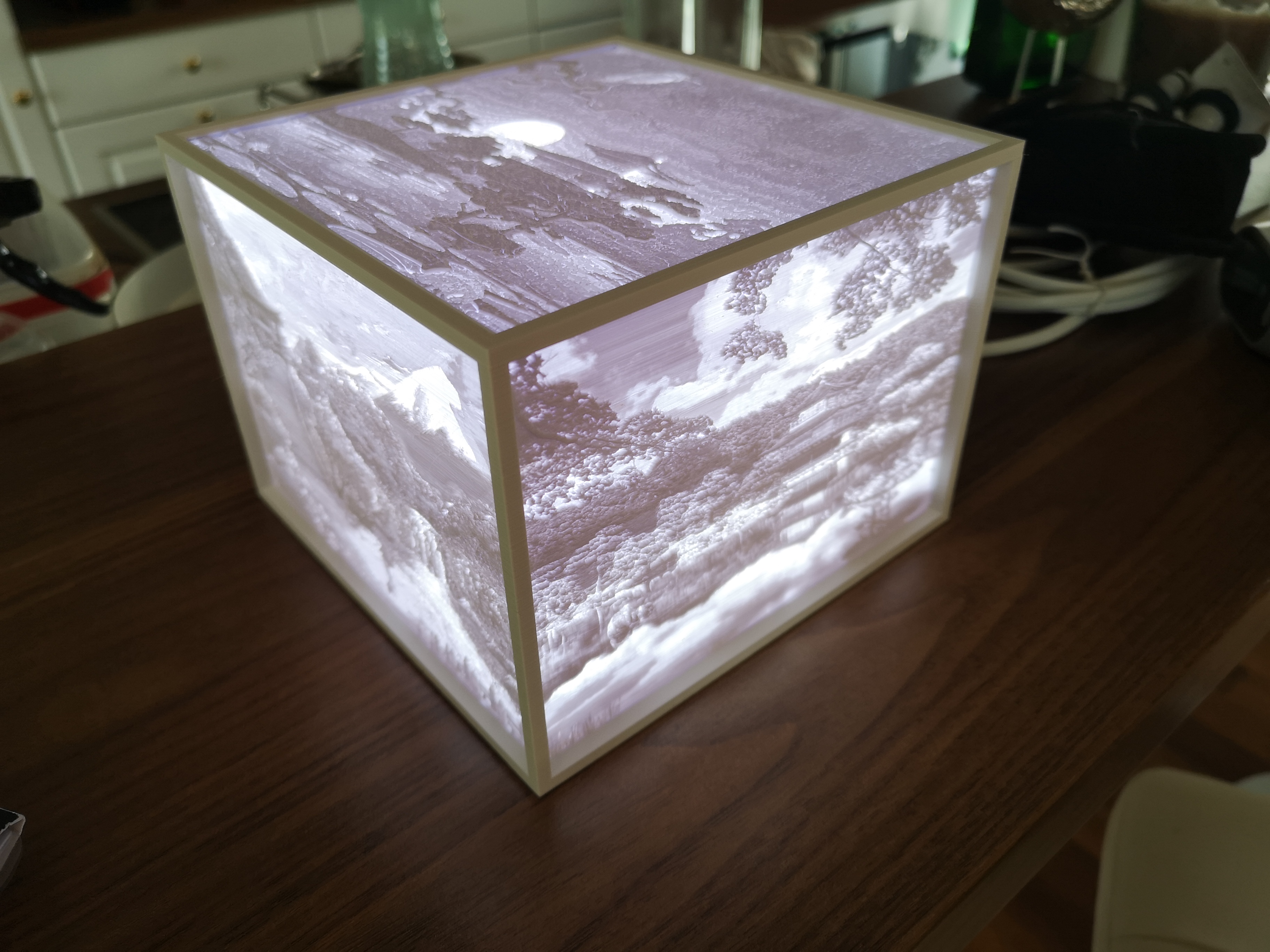 japan themed lithophane cube