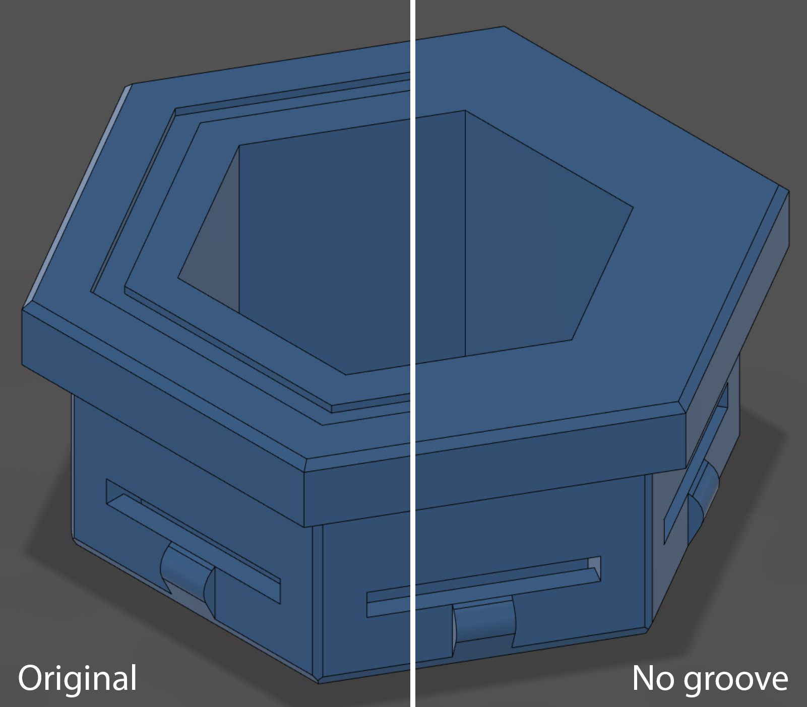 Empty HSW insert with top groove removed