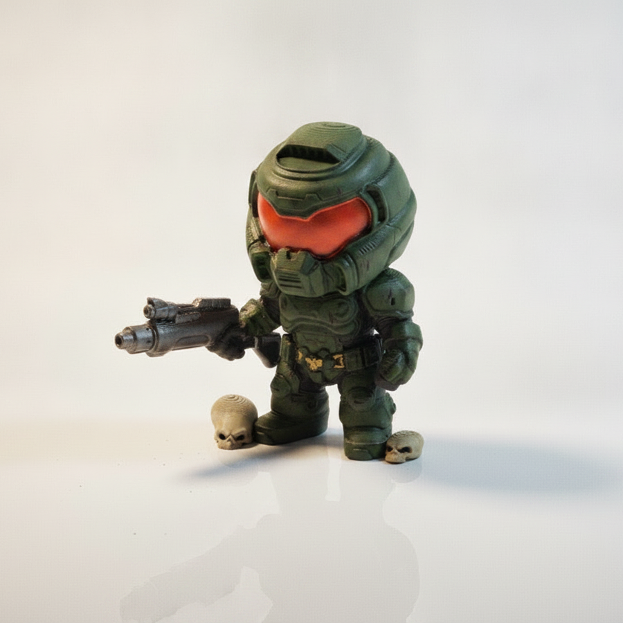 Chibi Doomguy Doom Slayer With Bfg Figurine 3D Printable
