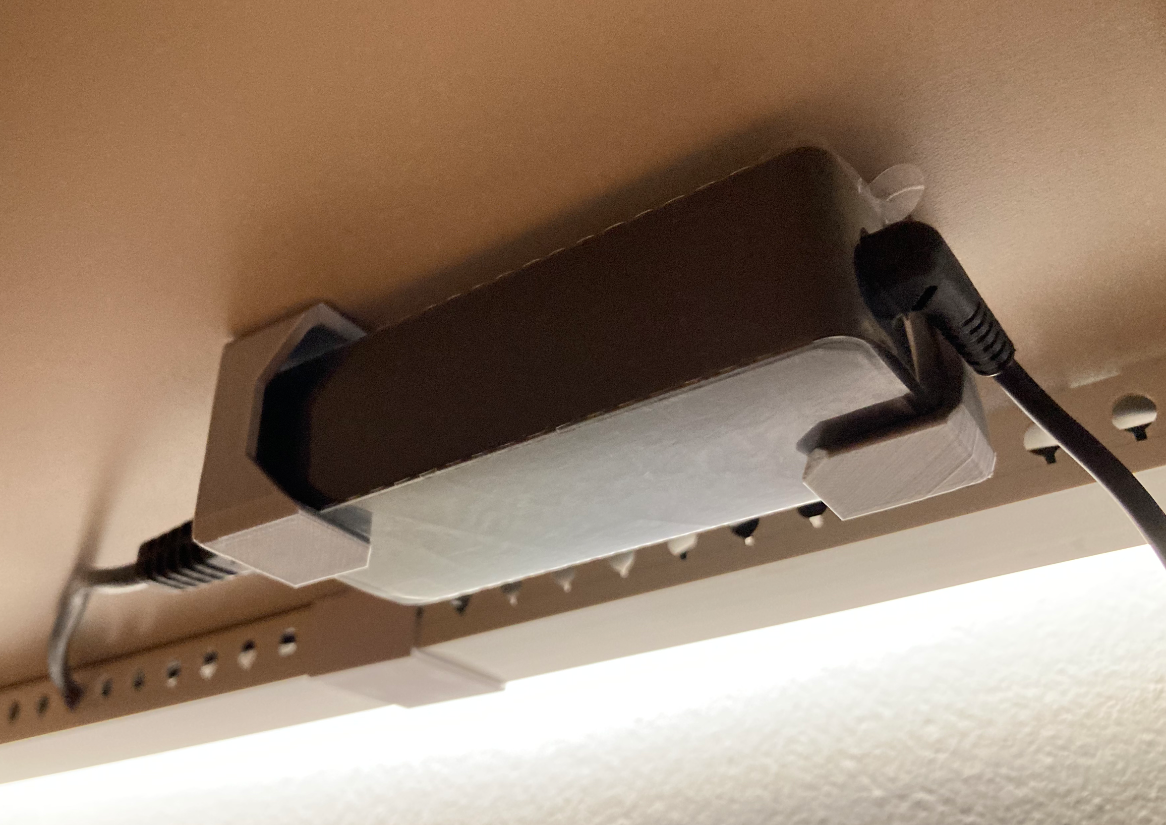 Minimal PSU under-desk brackets