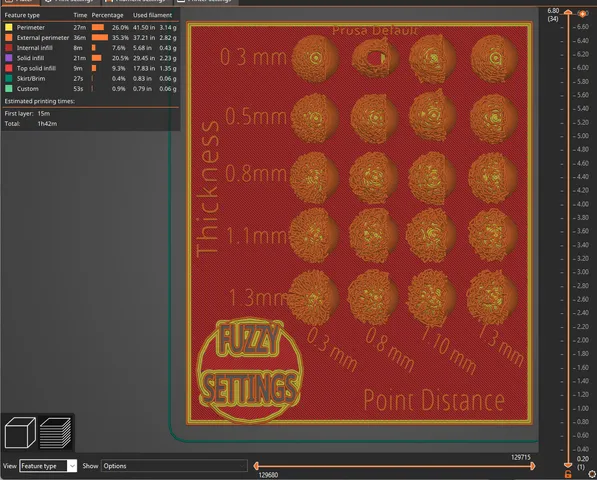 Prusa Slicer Fuzzy Settings Visualization.