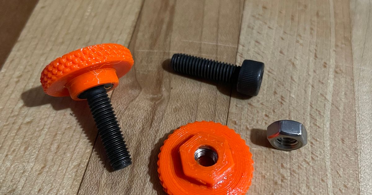 M5 pressfit thumb screw and captive nut for Sneaks' Articulating