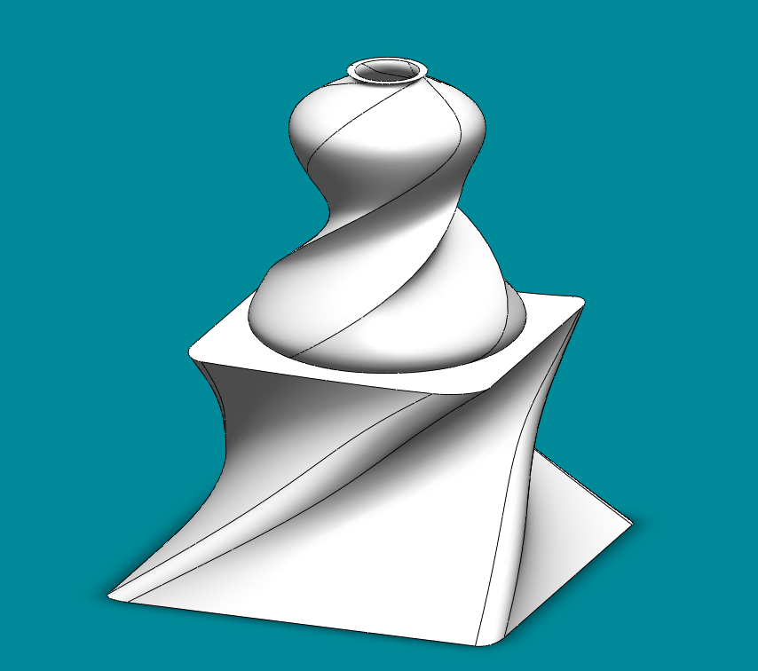 Spiral vase with spiral keycap