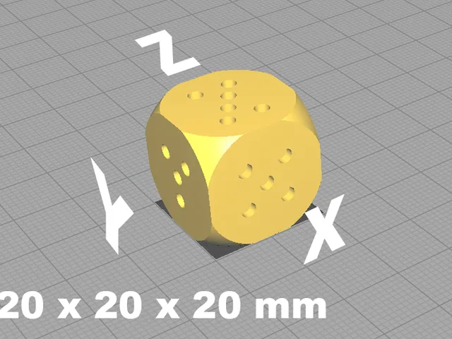Dice as 20mm XYZ calibration cube