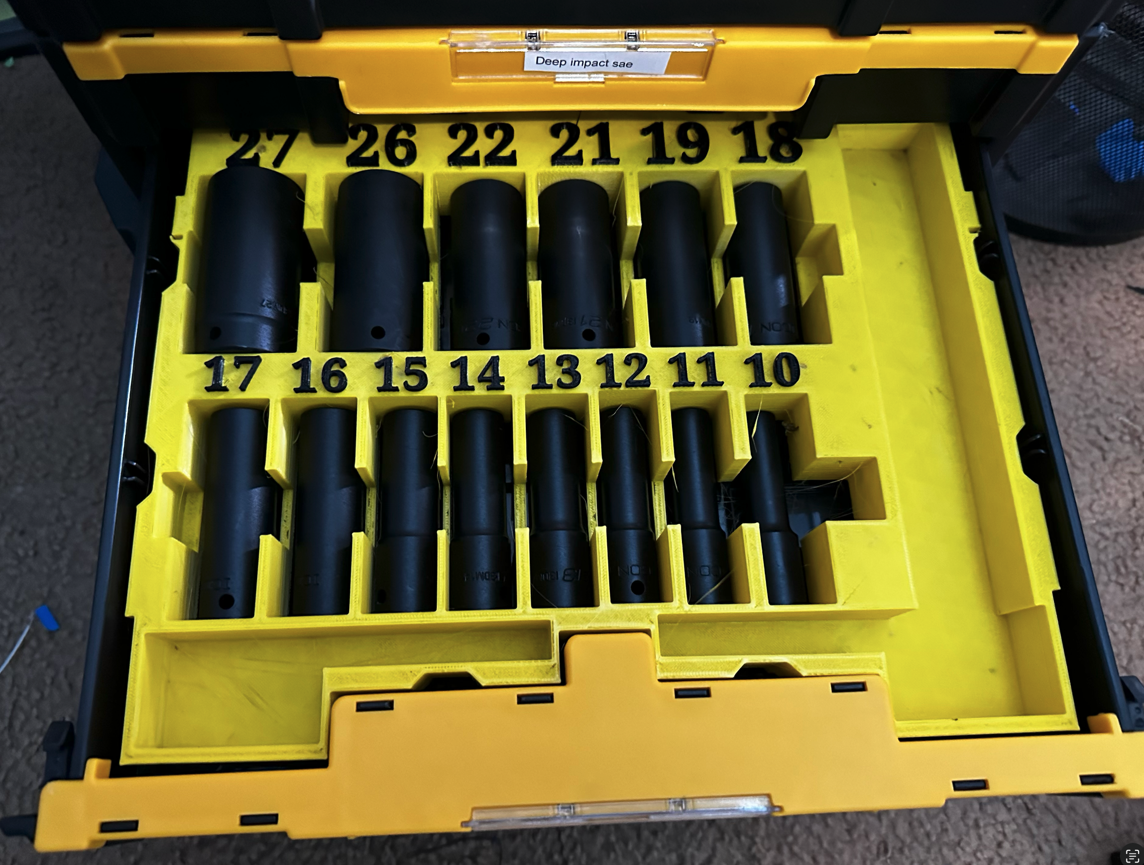 crafsman versastack & dewalt t-stack  icon deep impact socket holder metric