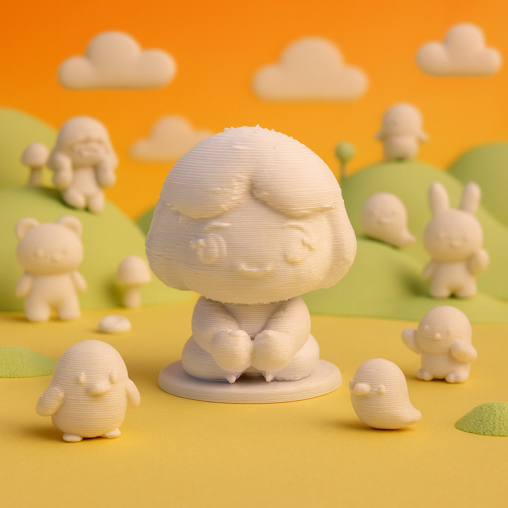 Kawaii Sitting Girl Figurine