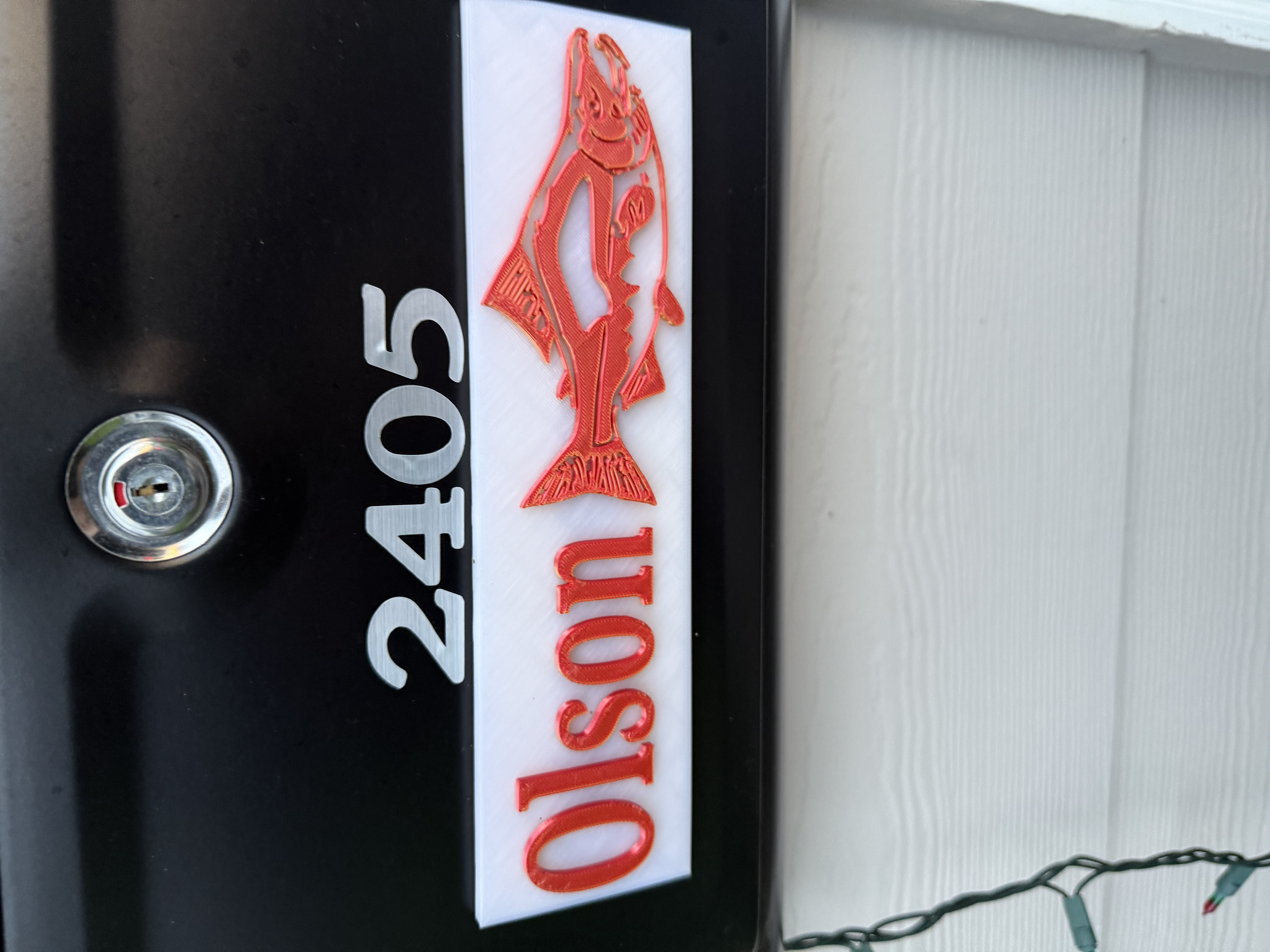 Olson Nameplate with Fish Design – 3D Printable Family Sign