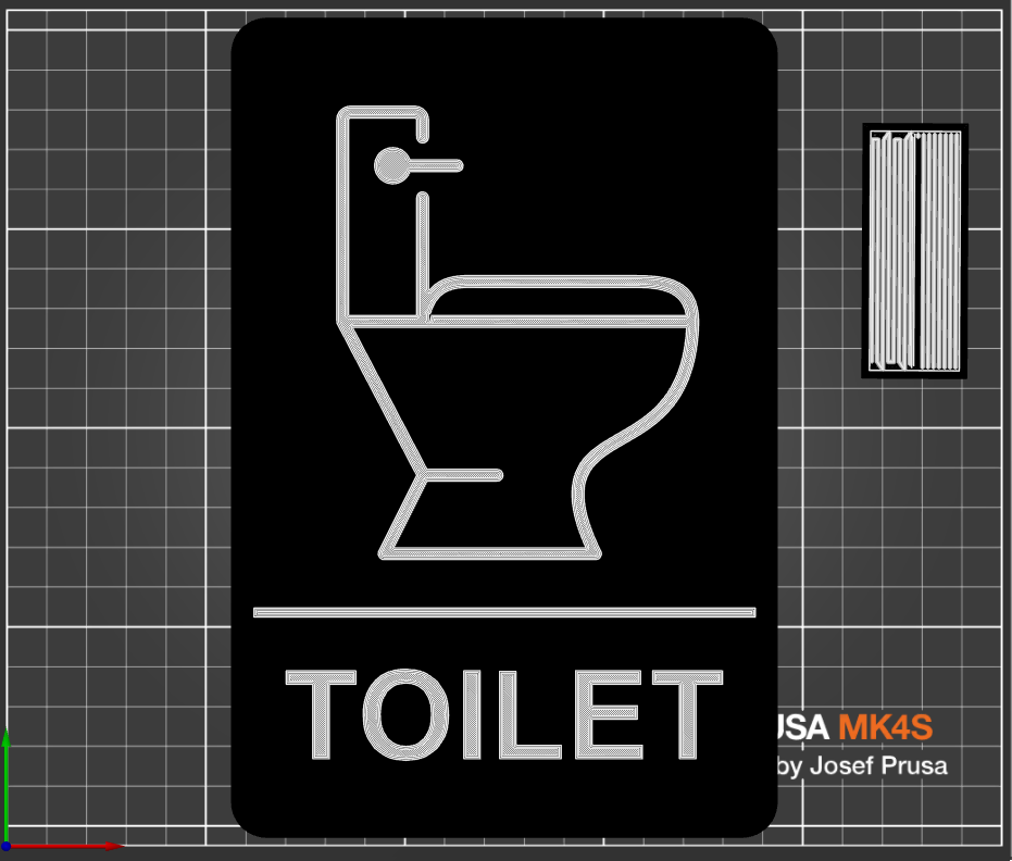 Restroom Sign - Toilet Image and text