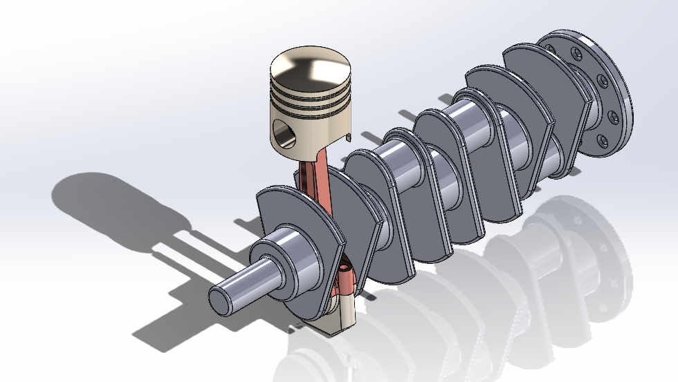 4 Cylinder Crank Shaft with Piston