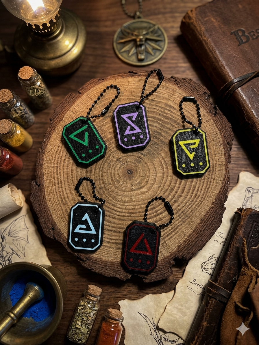 The Witcher Glyph/Signs Keychains set - MMU/NO MMU