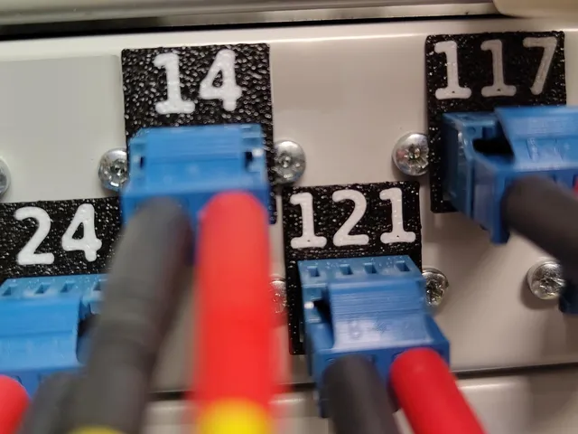 LC fiber optic connector label