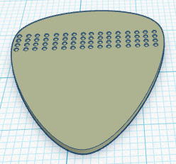 Textured guitar pick 0.8mm thickness 3D model
