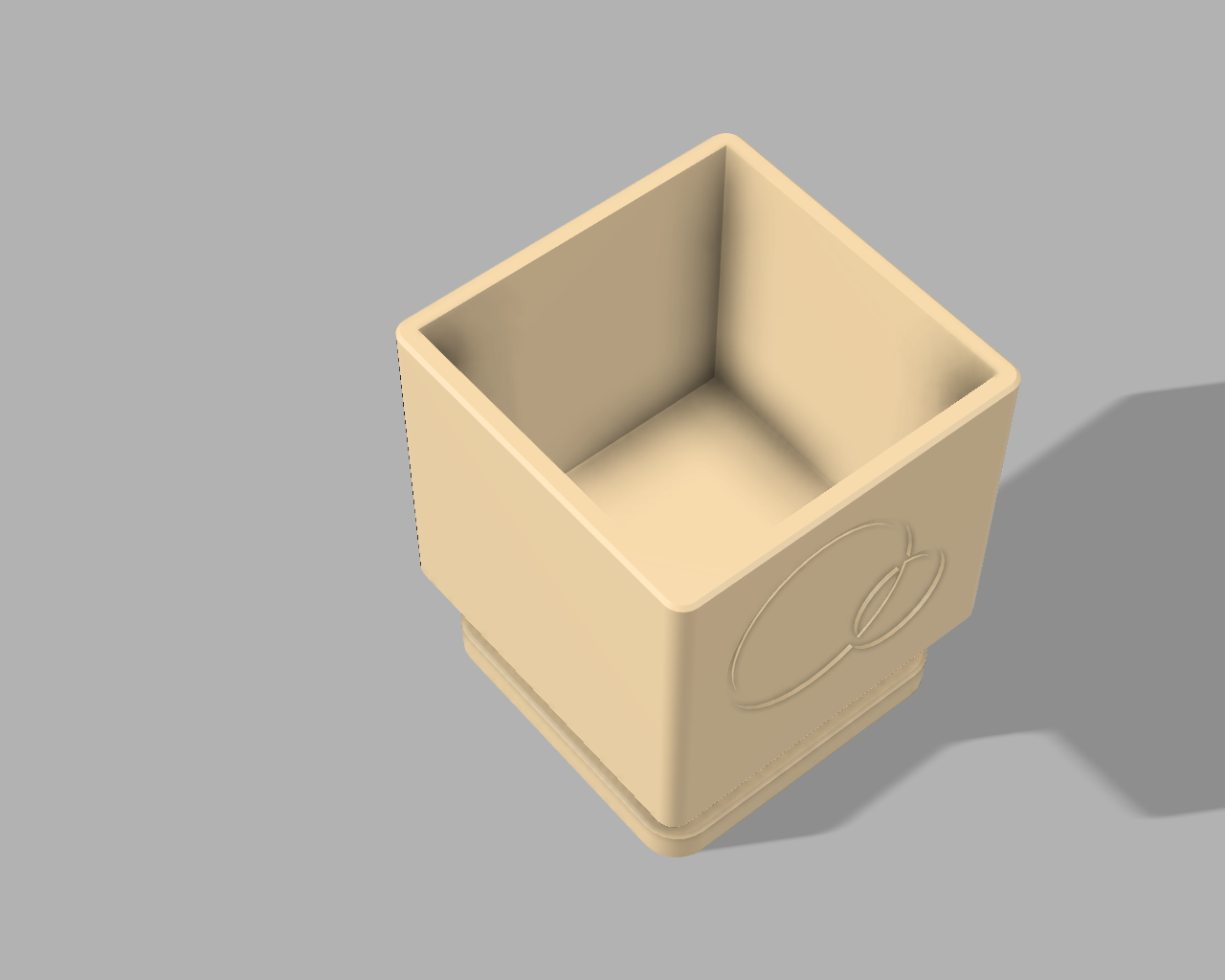 Miniatura 2 do modelo 3D Modern Square Planter with Circle Pattern