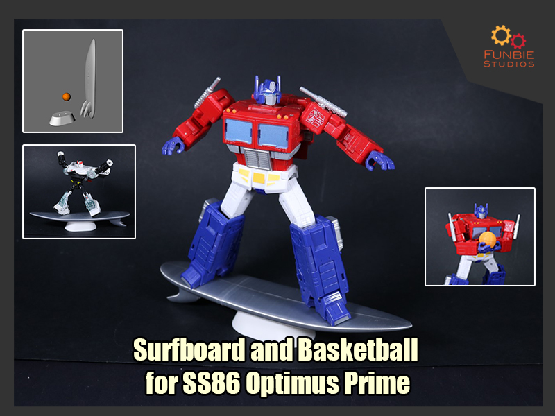 Surfboard and Basketball for Transformers SS86 Optimus Prime