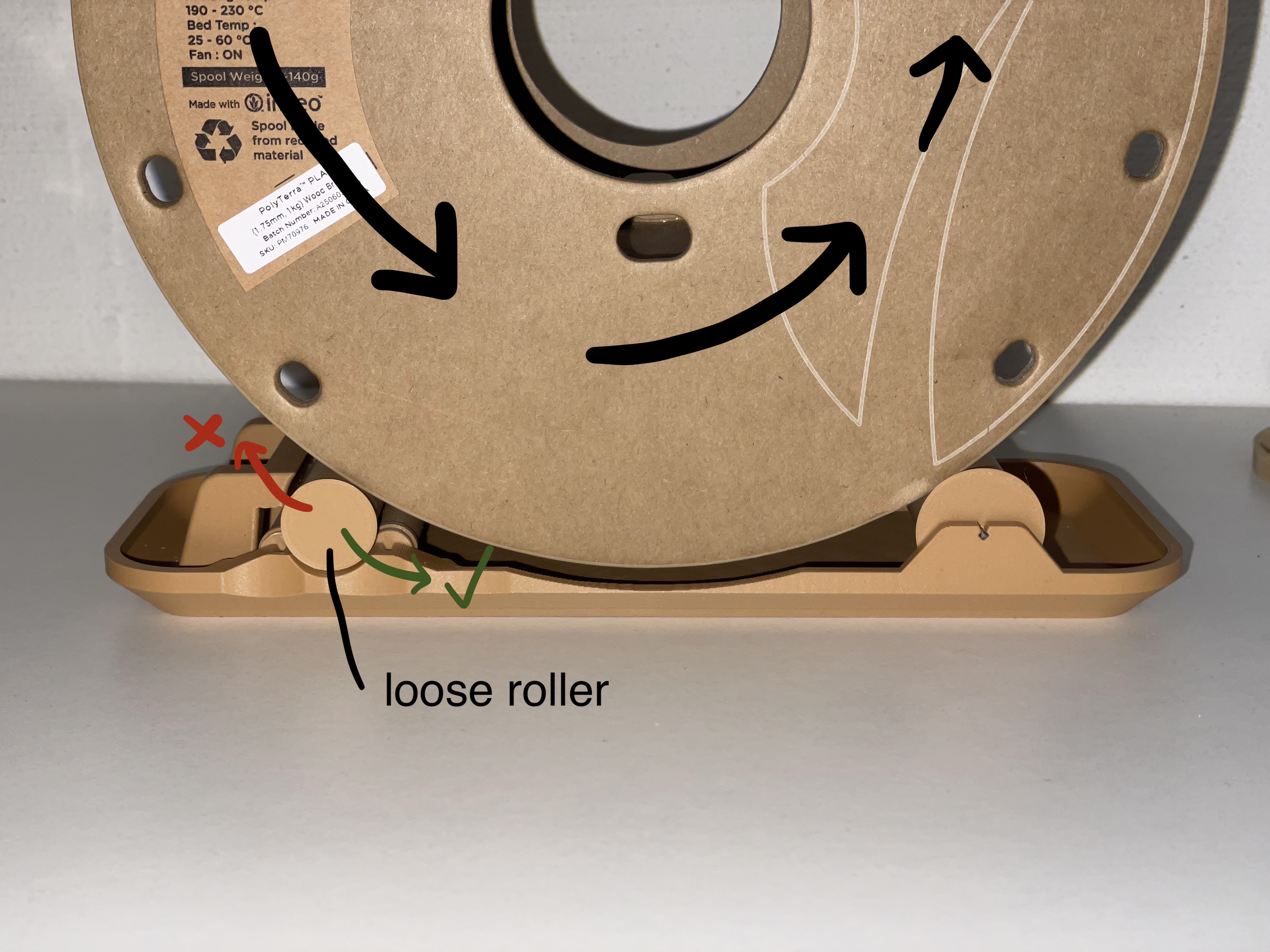 Drybox filament spool holder (no ball bearings needed) — miniatura 5